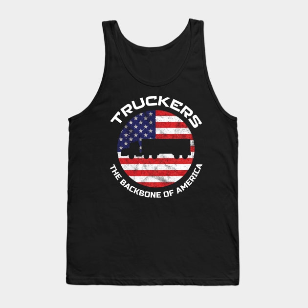 Truckers Backbone of America Gift Truck Driver 18 Wheeler Worker Mid West Tank Top by Shirtsurf